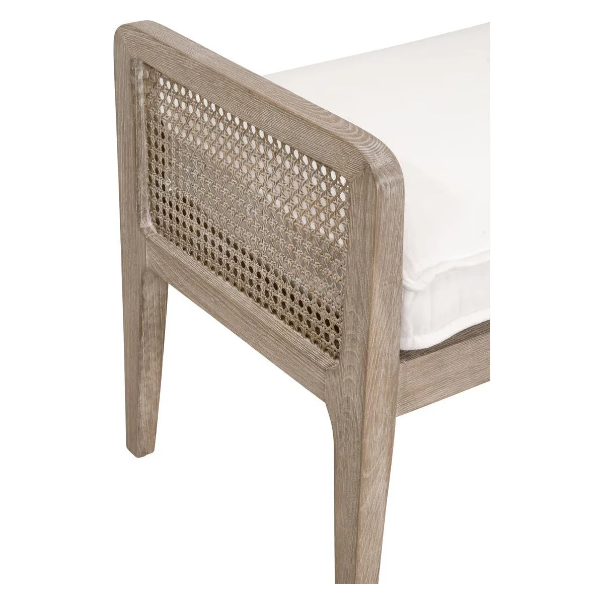 Essentials For Living Leone Bench ~ LiveSmart Peyton-Pearl With Natural Gray Oak - Image 4