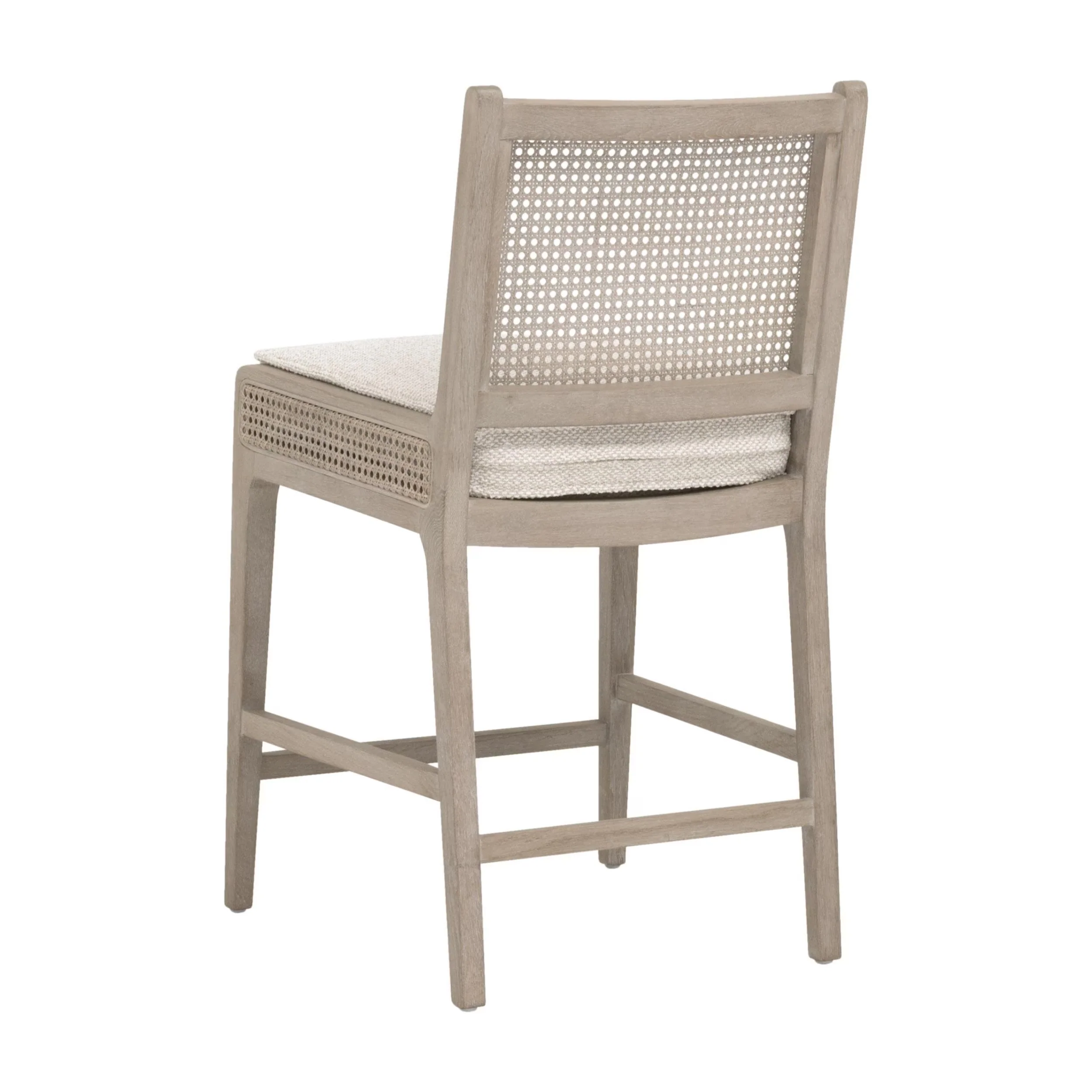 Essentials For Living Leone Counter Stool ~ LiveSmart Gellar Linen, Natural Gray Oak, Cane - Image 4