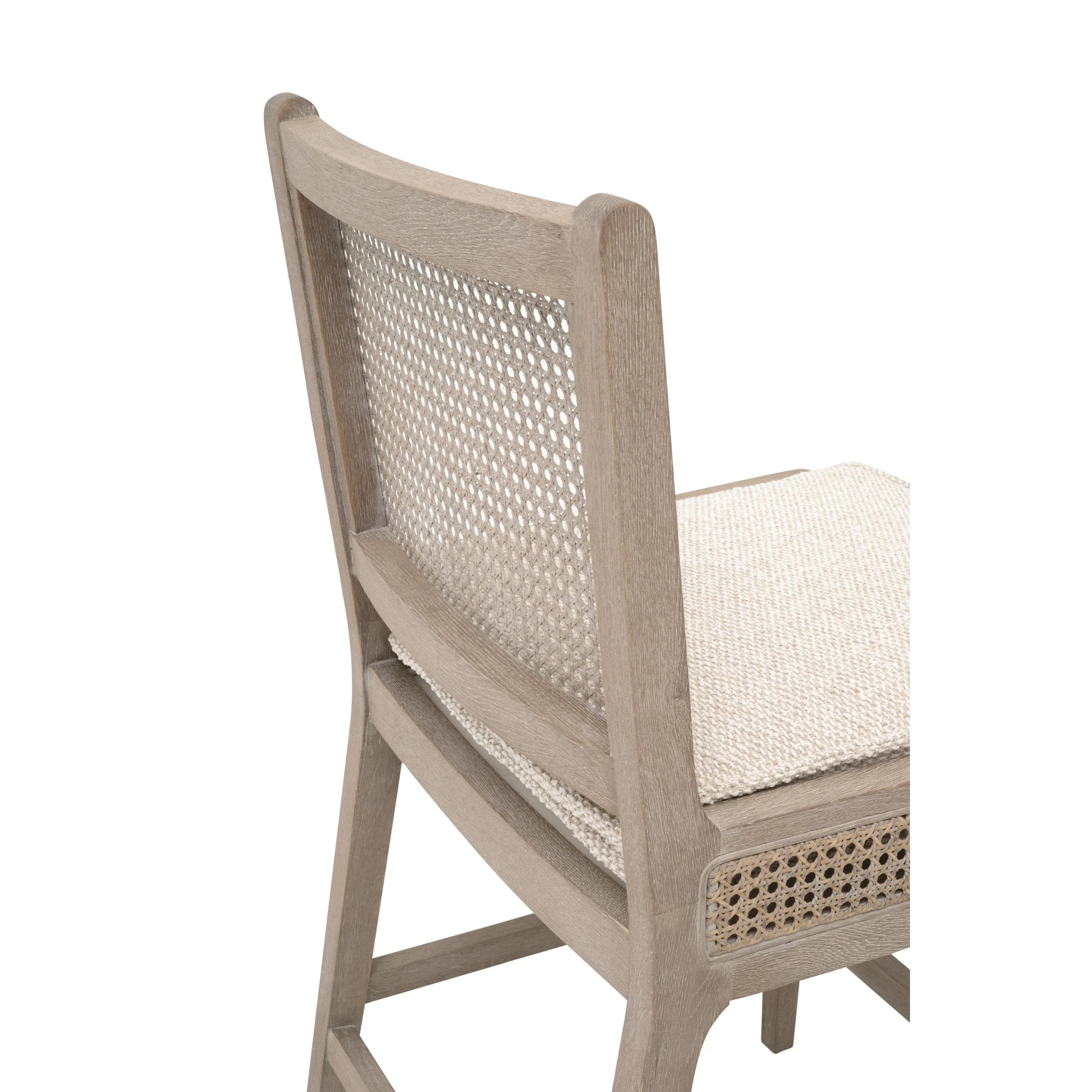 Essentials For Living Leone Counter Stool ~ LiveSmart Gellar Linen, Natural Gray Oak, Cane - Image 7