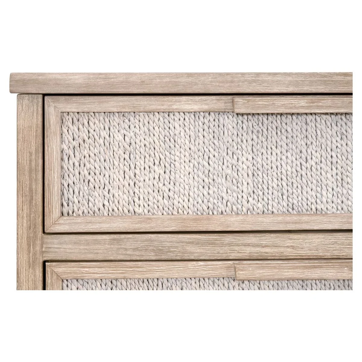 Essentials For Living Malay 6-Drawer Double Dresser~ White Wash Abaca Rope and Natural Gray Mahogany - Image 9