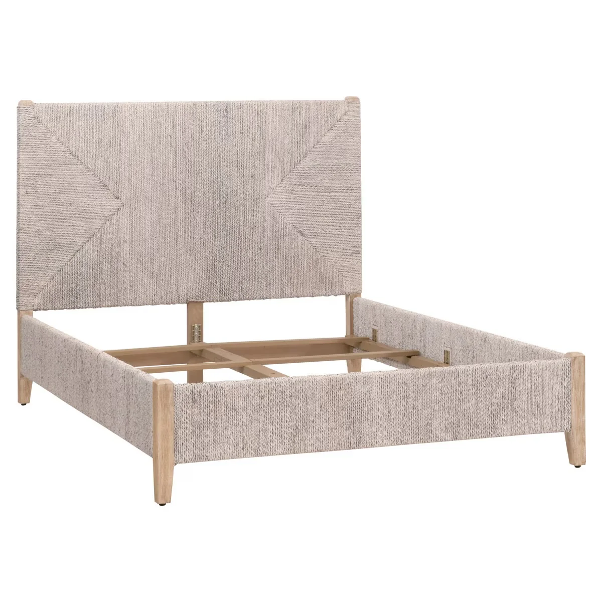 Essentials For Living Malay Standard King Bed ~ White Wash Abaca Rope With Natural Gray Mahogany - Image 5