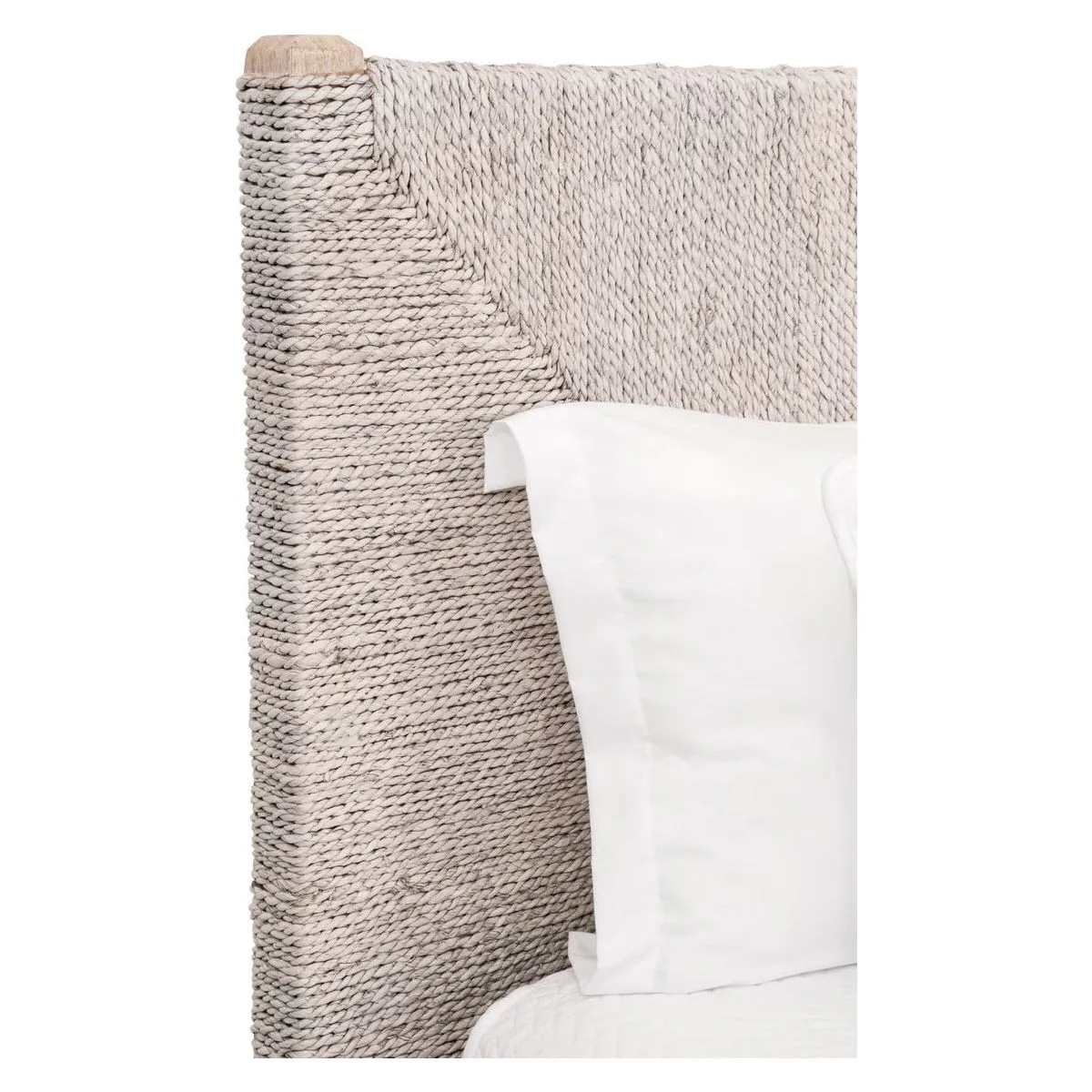 Essentials For Living Malay Standard King Bed ~ White Wash Abaca Rope With Natural Gray Mahogany - Image 8