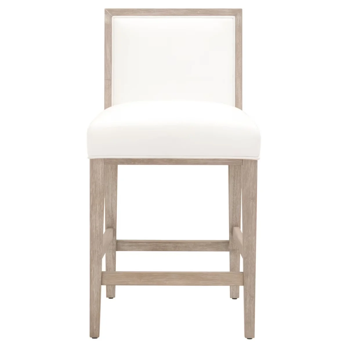 Essentials For Living Martin Counter Stool ~ LiveSmart Peyton-Pearl With Natural Gray Frame (SET of 2)