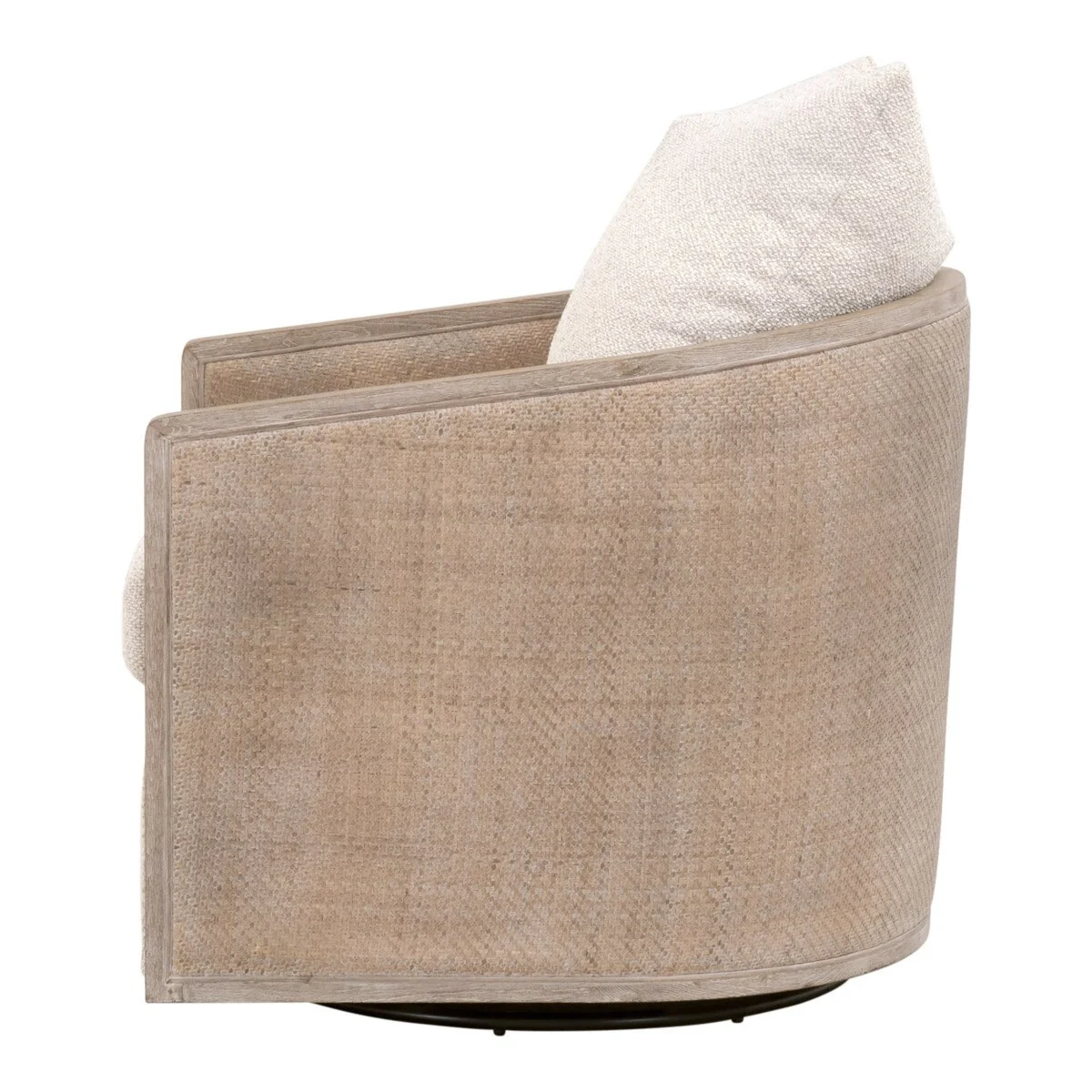 Essentials For Living McGuire Swivel Club Chair ~ LiveSmart Gellar-Linen, Natural Gray Oak & Cane - Image 3
