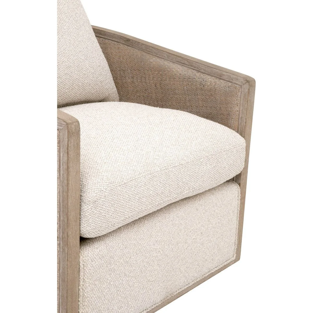 Essentials For Living McGuire Swivel Club Chair ~ LiveSmart Gellar-Linen, Natural Gray Oak & Cane - Image 8