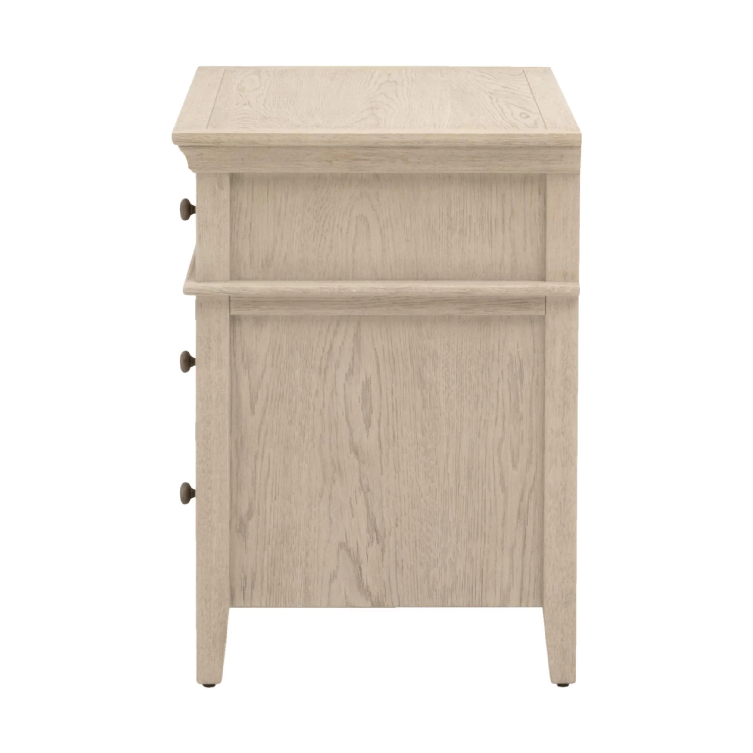 Essentials For Living Oxford Three- Drawer Nightstand ~ White Washed Oak - Image 5