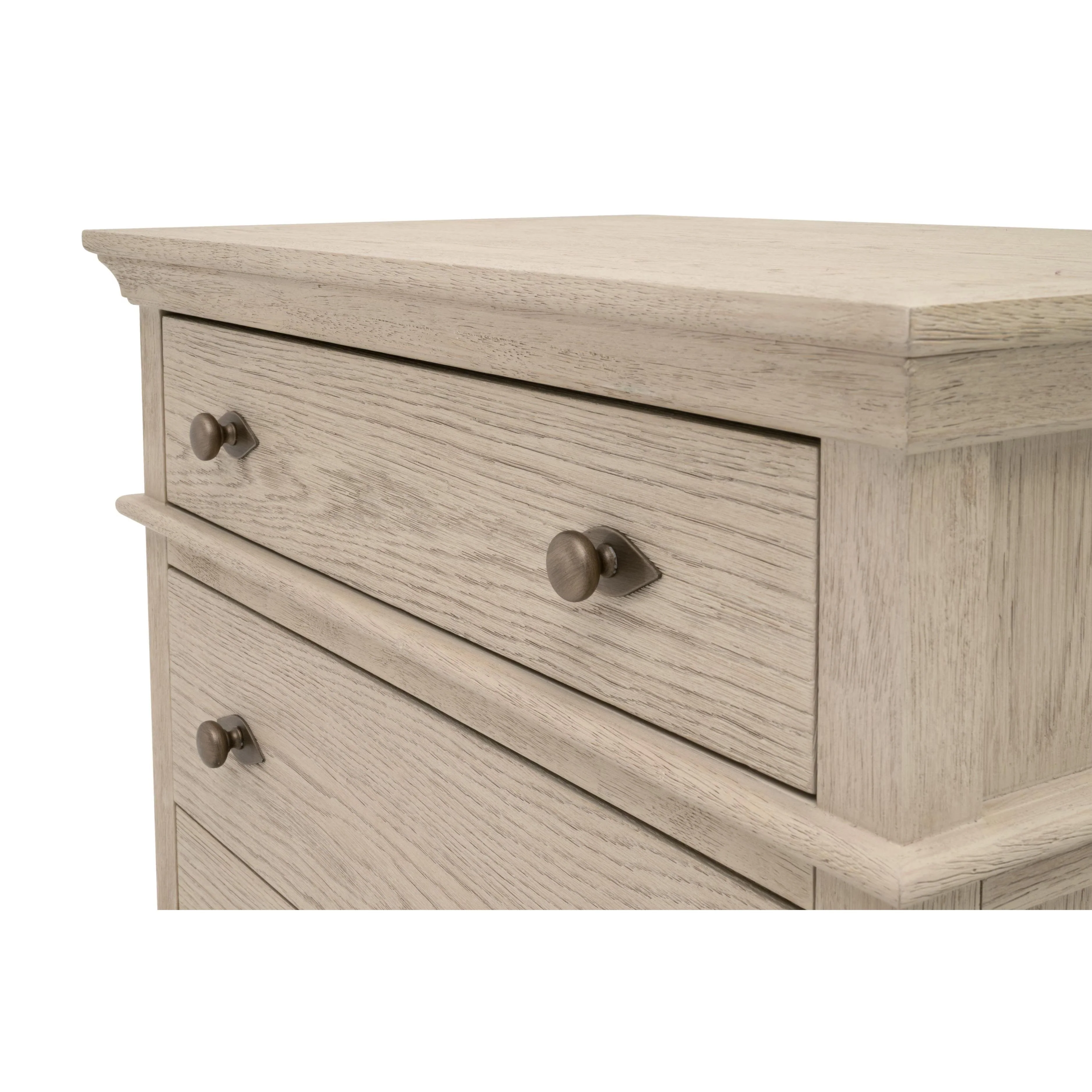 Essentials For Living Oxford Three- Drawer Nightstand ~ White Washed Oak - Image 6