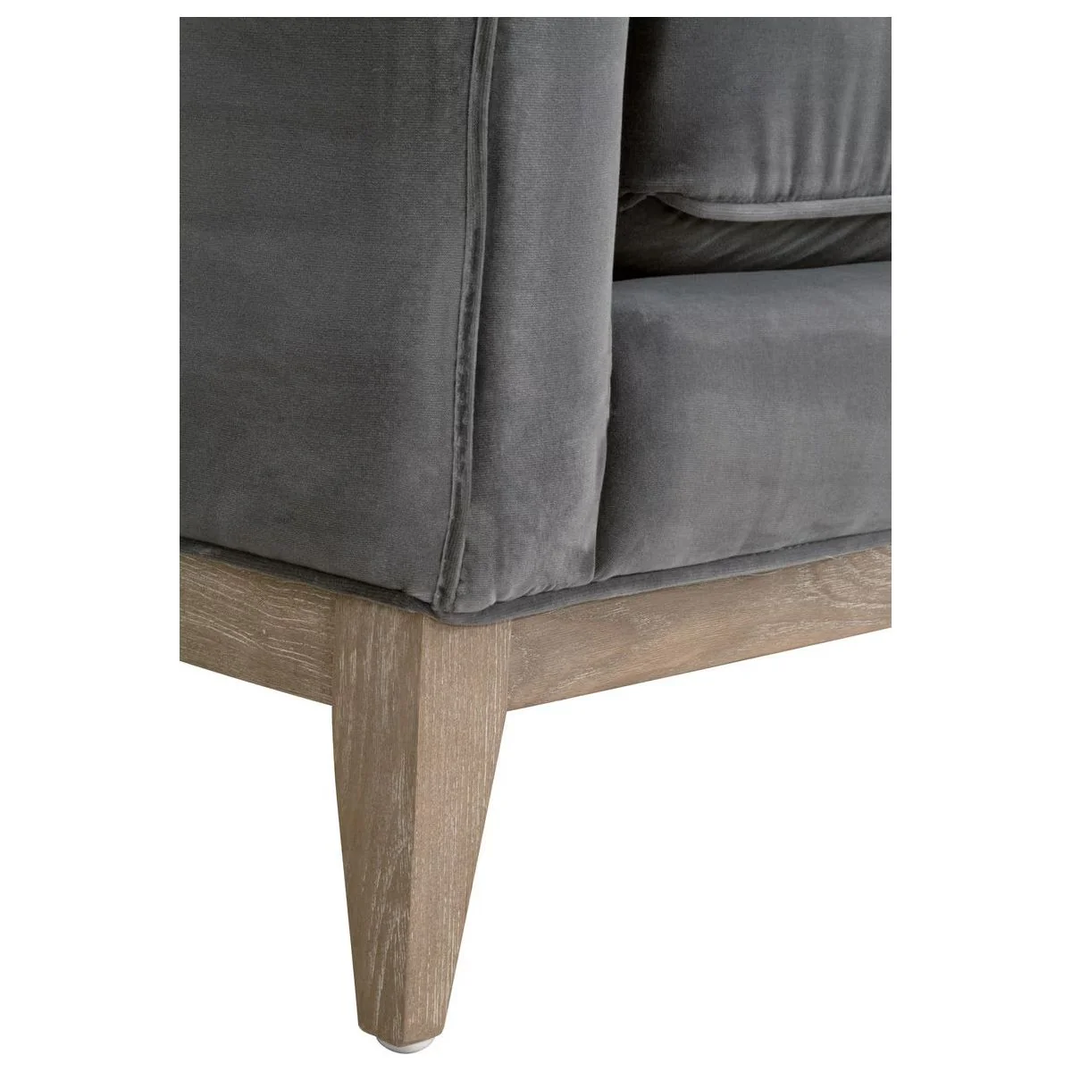Essentials For Living Parker 86” Post Modern Sofa ~ Dark Dove Velvet, Natural Gray Oak - Image 7