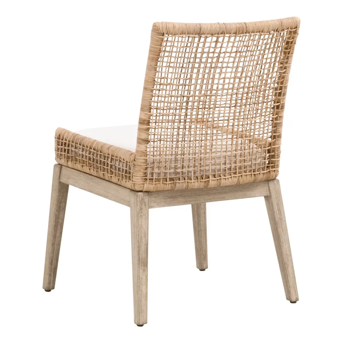 Essentials For Living Seaside Dining Chair ~ Natural Rattan, LiveSmart Peyton-Pearl With Natural Gray Mahogany Frame (SET of 2) - Image 4