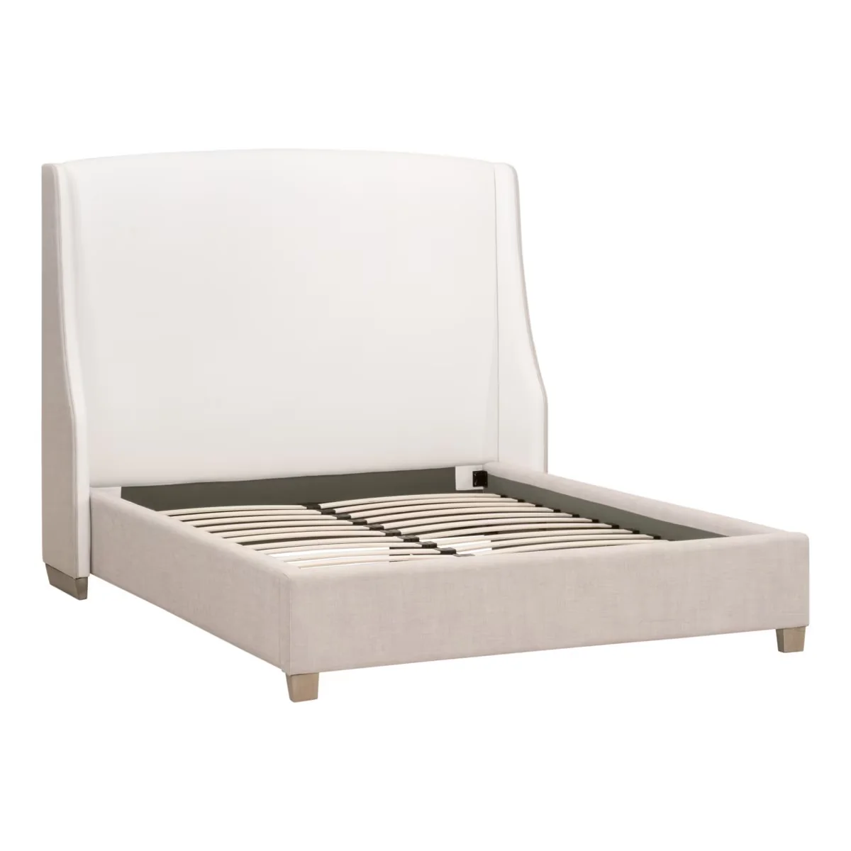 Essentials For Living Sloan Standard King Bed ~ LiveSmart Peyton-Pearl, Bisque Performance Fabric With Natural Gray Oak - Image 5