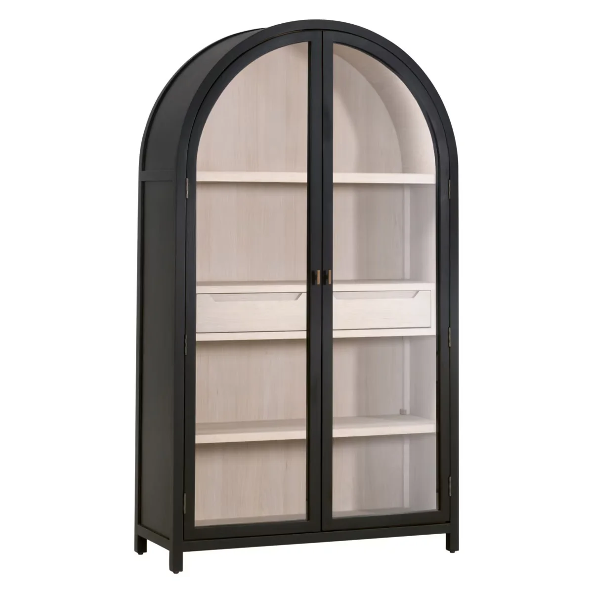Essentials For Living Toulouse Black Birch With Natural Oak Display Cabinet - Image 5