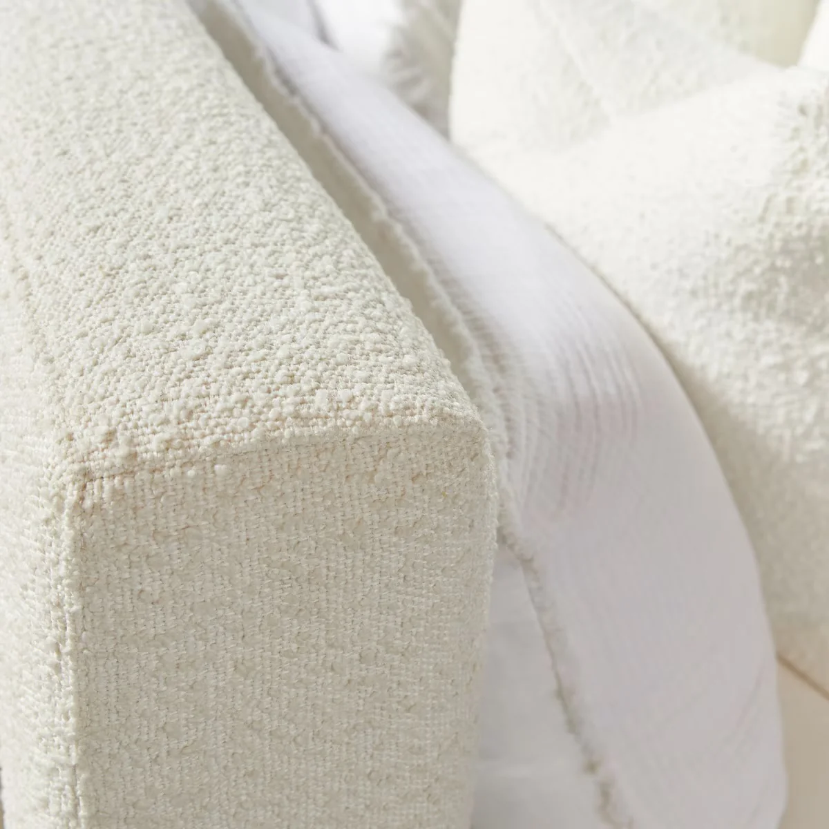 Essentials For Living Warren Cal King Bed ~ LiveSmart Boucle-Snow  Performance Fabric With Natural Gray Oak - Image 11
