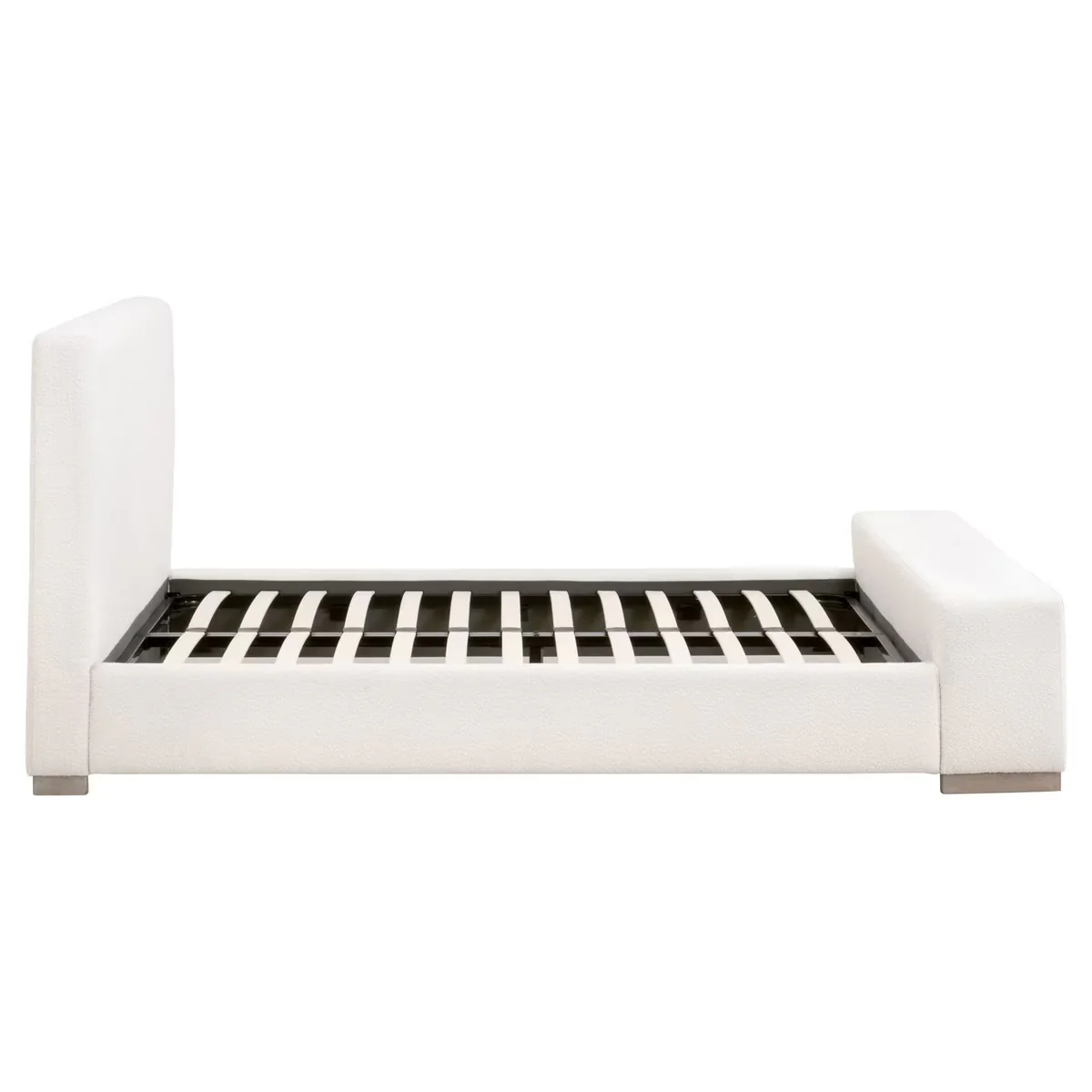 Essentials For Living Warren Cal King Bed ~ LiveSmart Boucle-Snow  Performance Fabric With Natural Gray Oak - Image 6