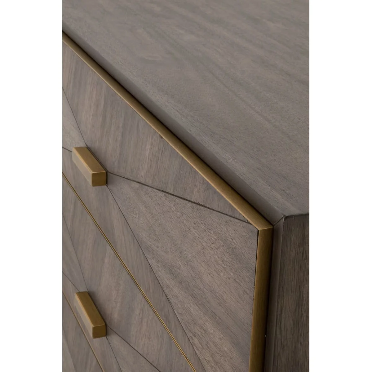 Essentials For Living Wynn 3-Drawer Nightstand ~ Burnished Brown Acacia Brushed Gold Hardware ~ LIMITED QUANTITY! ~ ONLY 1 LEFT! - Image 5
