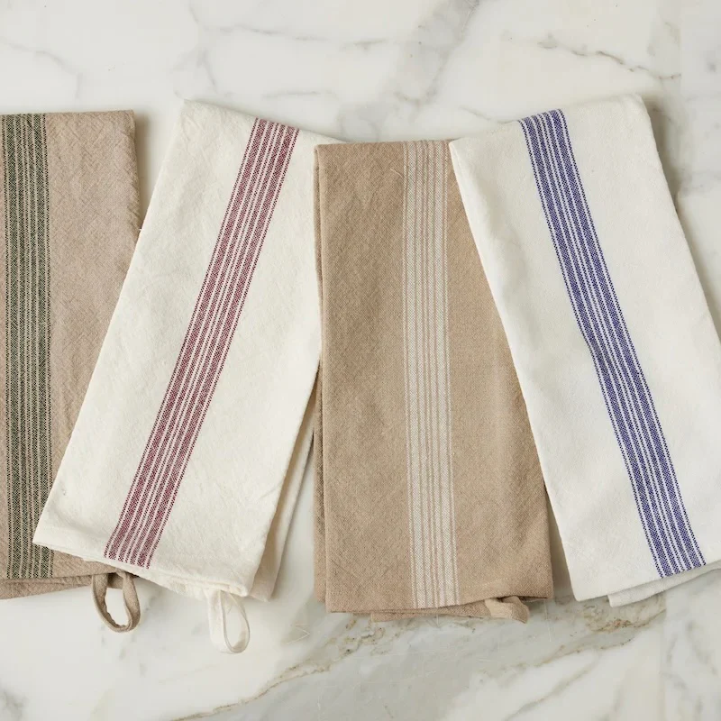 etúHOME Vintage Spruce Green Stripe Kitchen Tea Towels ~ Set of 2 ~ IN-STORE PURCHASE ONLY - Image 4