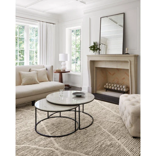 Surya Ferrand Modern Cream Boucle Tufted Ottoman FRD-001 - Image 8