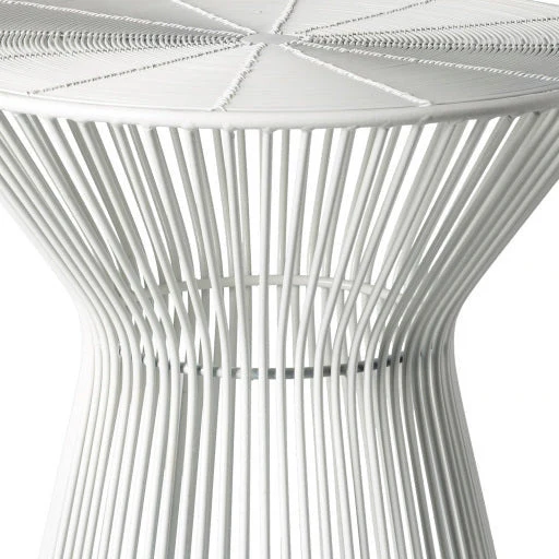 Surya Fife Modern White Metal Round Accent Side Table FIFE-100 - Image 4