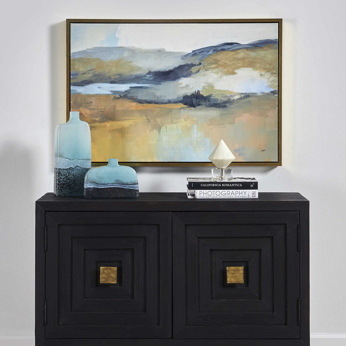 Uttermost Folded Hills Modern Abstract Landscape Framed Canvas - Image 2