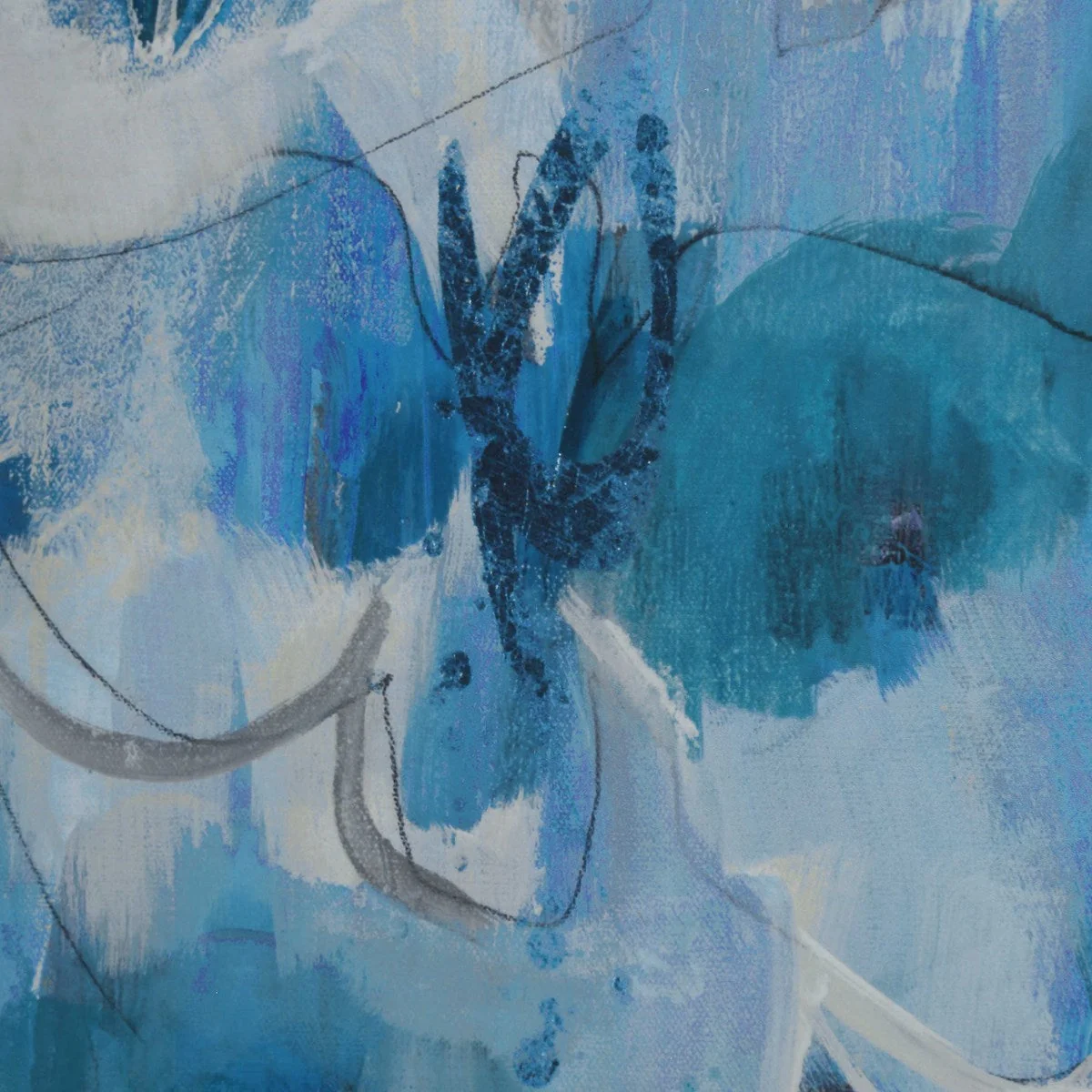 Uttermost Fresh Start Abstract Blue Florals Set of 6 Framed Prints - Image 5