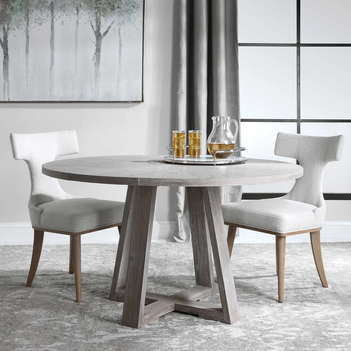 Uttermost Gidran Soft Gray Wood 60” Dining Table - Image 4