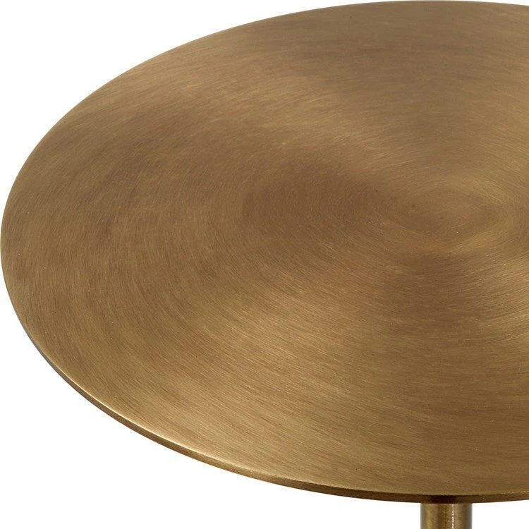 Uttermost Gimlet Brass With White Marble Modern Round Drink Table - Image 4