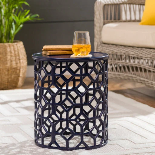 Surya Hale Modern Navy Metal Round Accent Side Table HALE-101 - Image 2