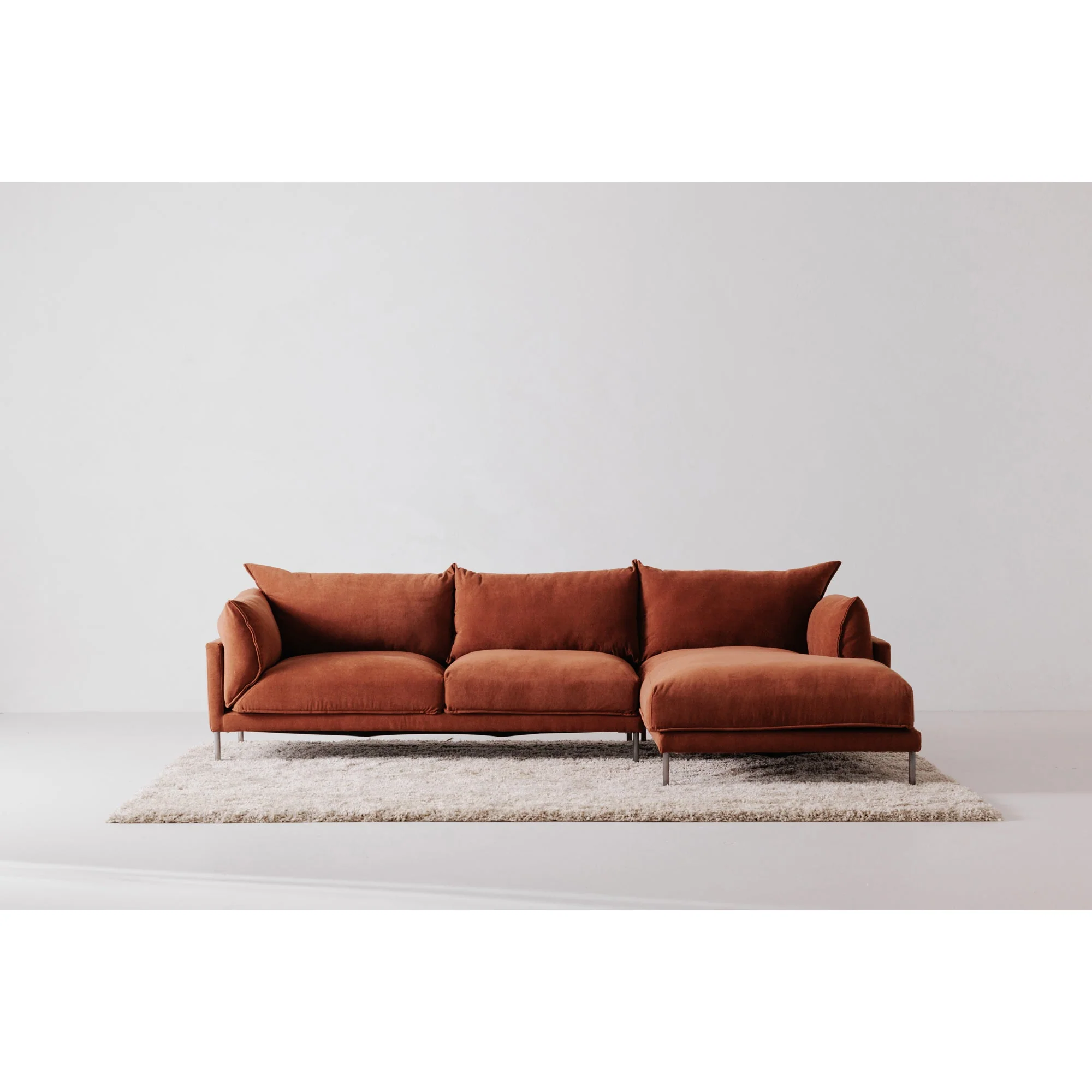 Moe's Home Collection Jamara Burnt Auburn Right-Facing Sectional - Image 6