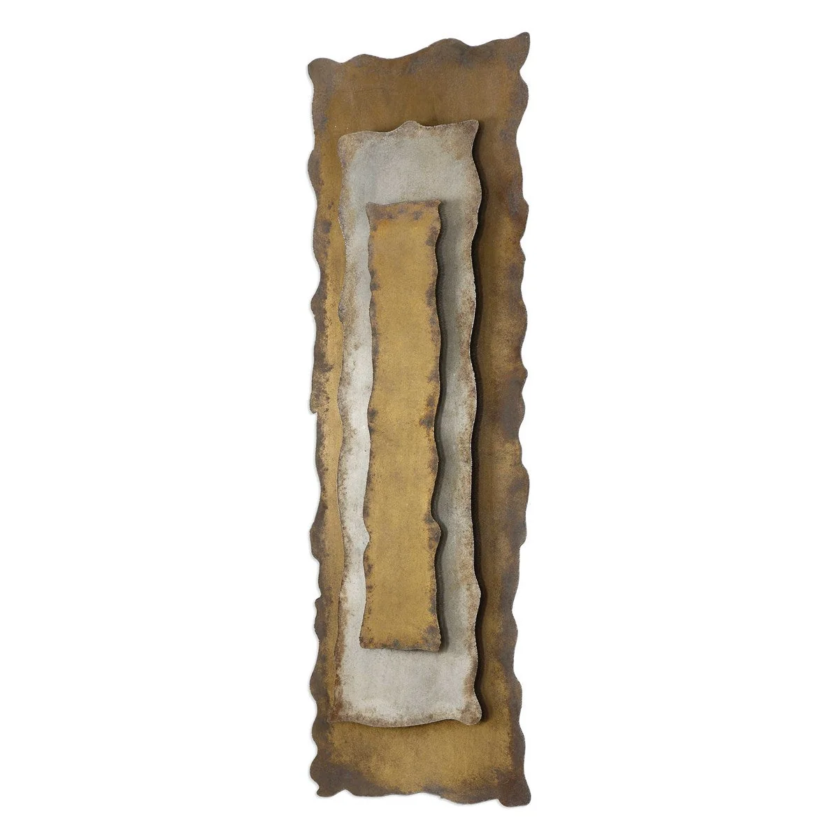 Uttermost Jaymes Antique Bronze, Silver and Gold Metal Wall Panel - Image 5