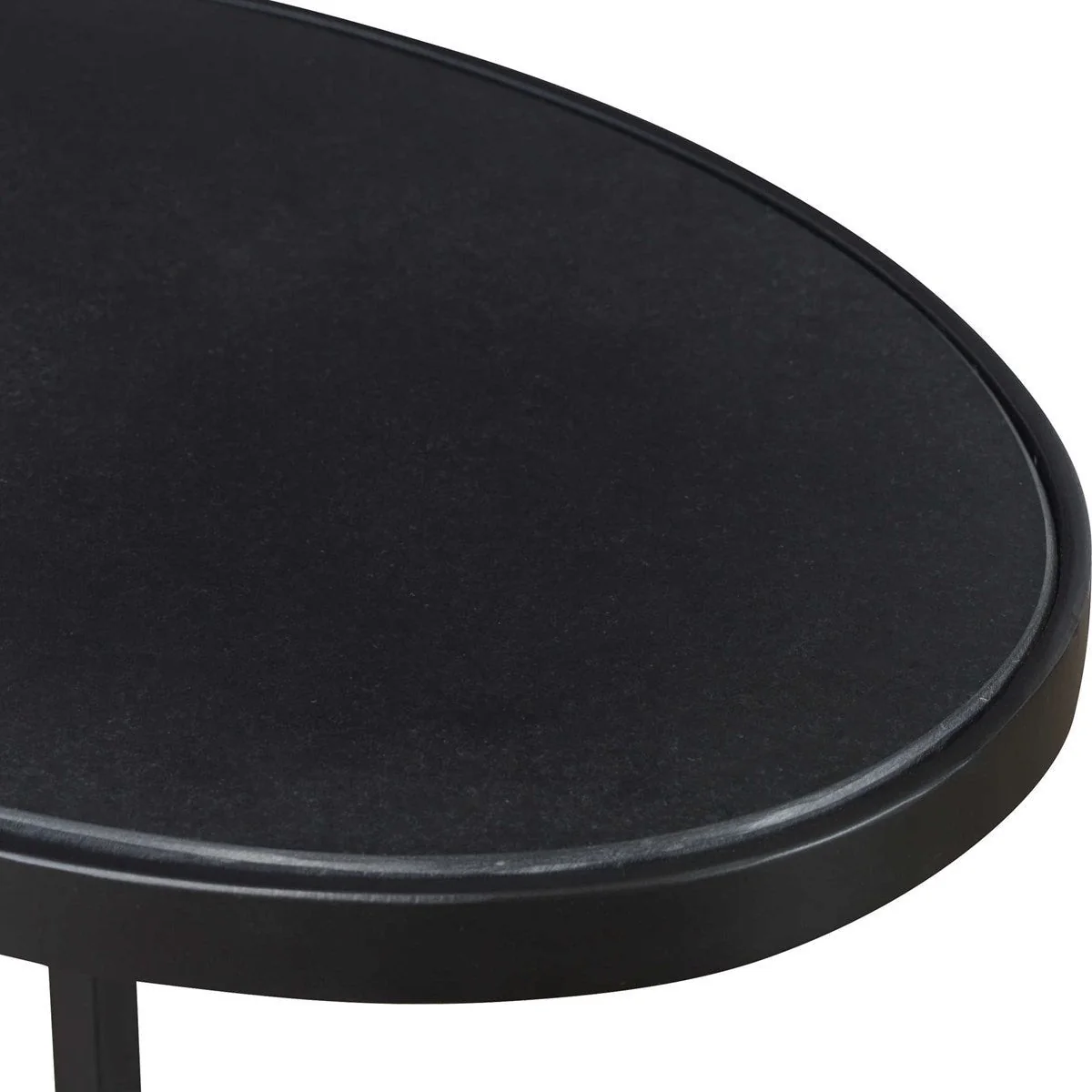 Uttermost Jessenia Black Marble Top With Black Iron Modern Accent Table - Image 4