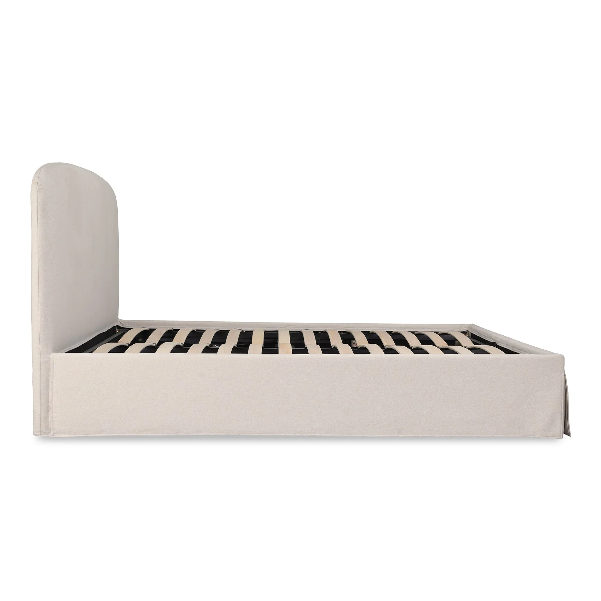 Moe's Home Collection Joan Cream Upholstered Queen Bed With Storage - Image 5