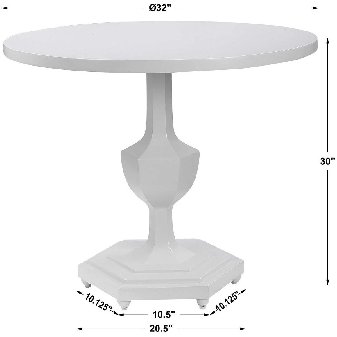 Uttermost Kabarda Glossy White Wood Round Accent Table - Image 5