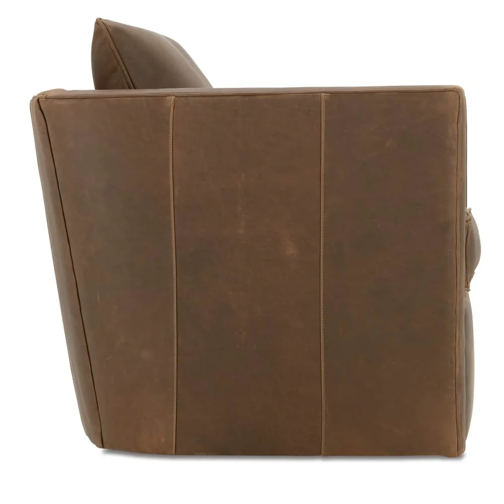 Rowe Furniture Kitt Leather Swivel Chair ~ Available To Custom Order In All Leathers - Image 4