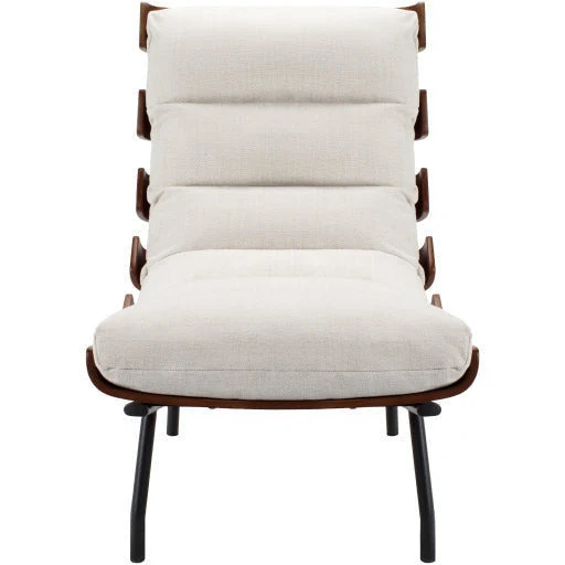 Surya Laval Modern Channeled Lounge Accent Chair With Wood Back - Image 4