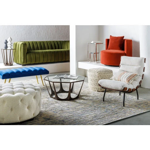 Surya Laval Modern Channeled Lounge Accent Chair With Wood Back - Image 5