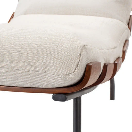 Surya Laval Modern Channeled Lounge Accent Chair With Wood Back - Image 9