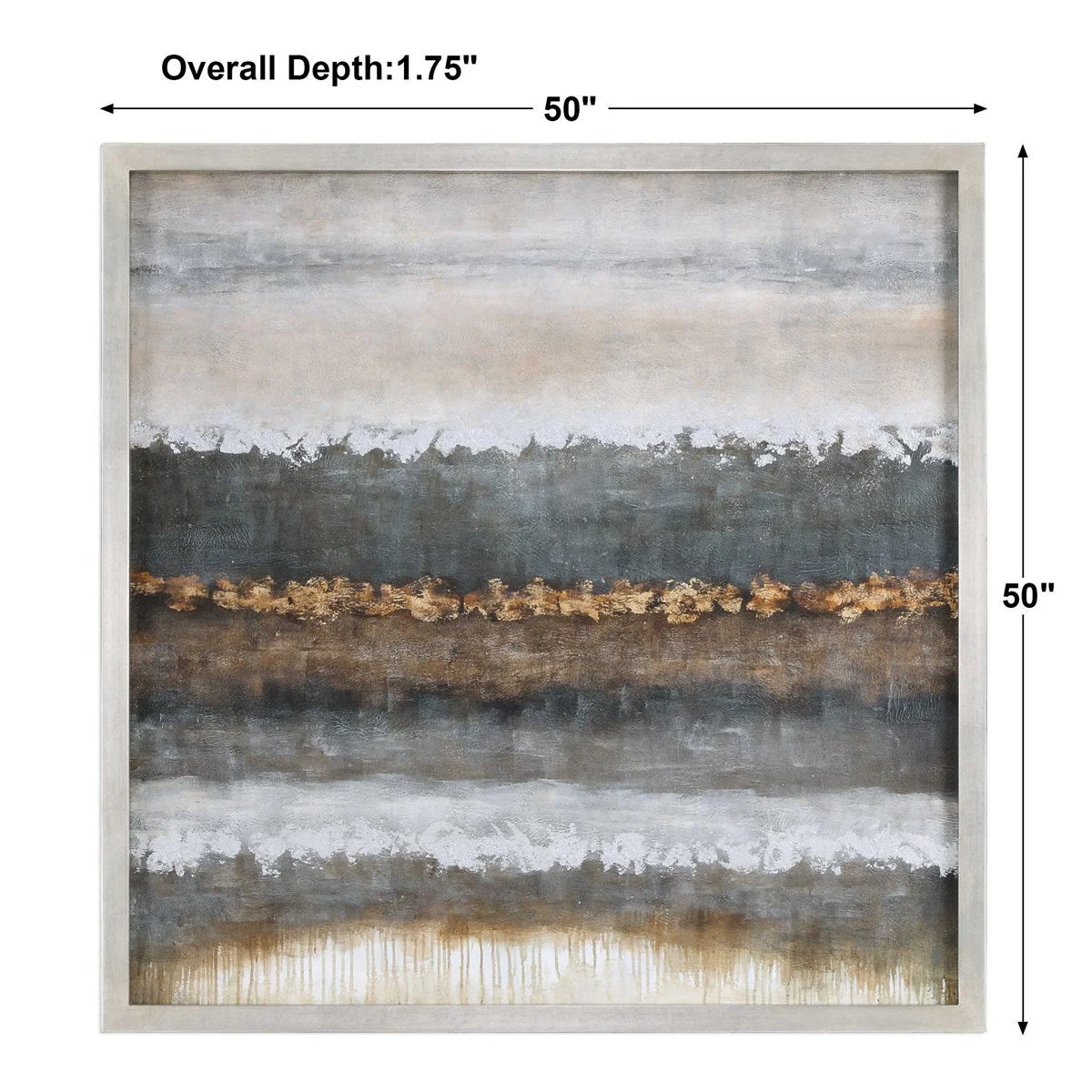 Uttermost Layers Metallic Neutrals Hand Painted Canvas - Image 5