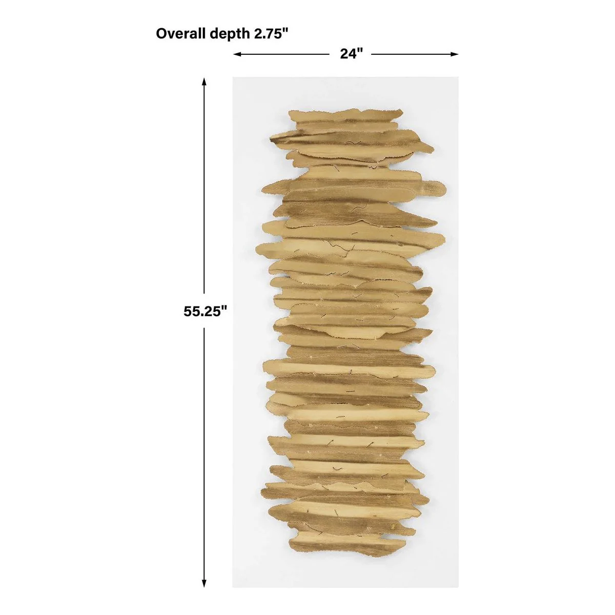 Uttermost Lev Gold Leaf and Matte White Metal Wall Decor - Image 7