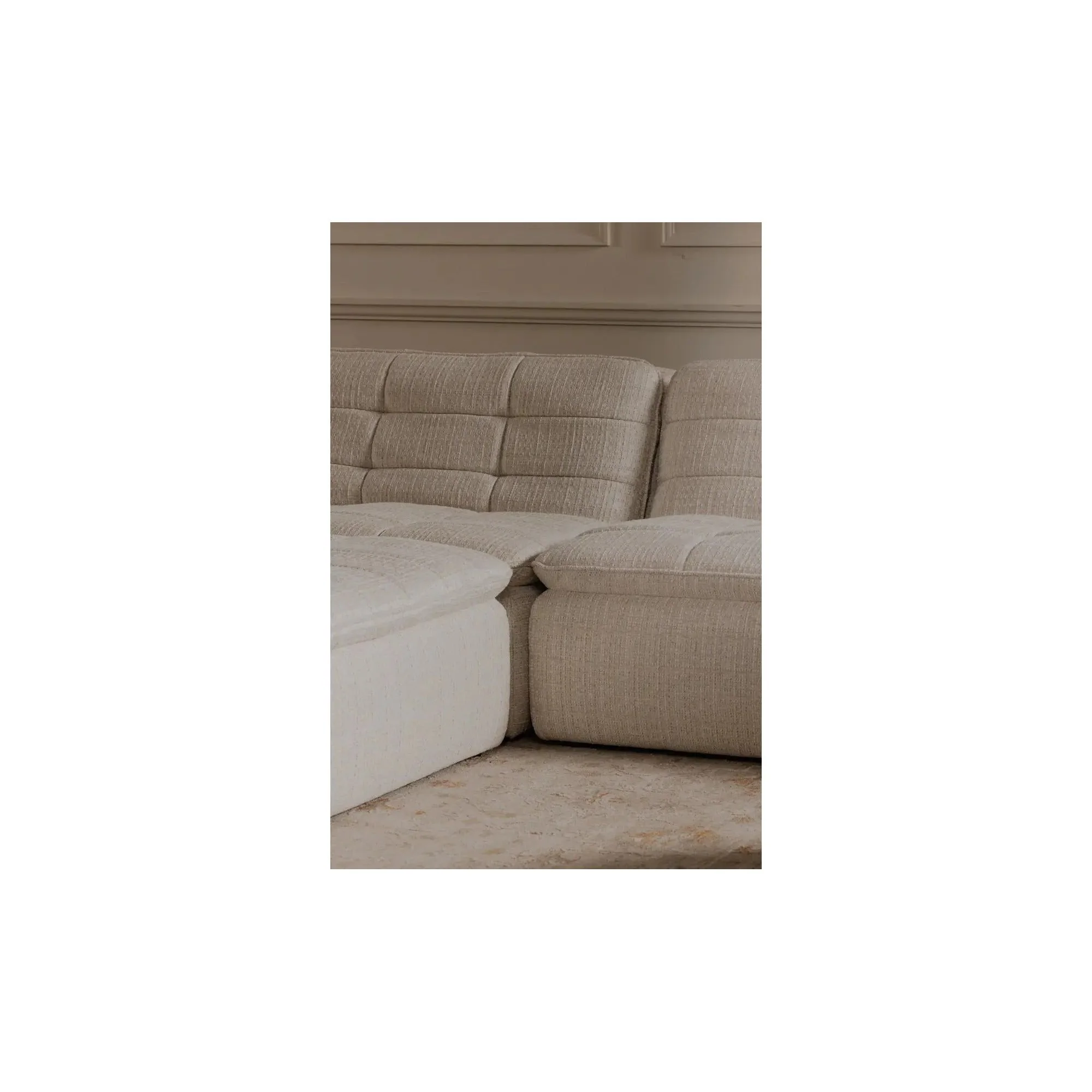 Moe’s Home Collection Lino Textured Oat Modular Ottoman - Image 5