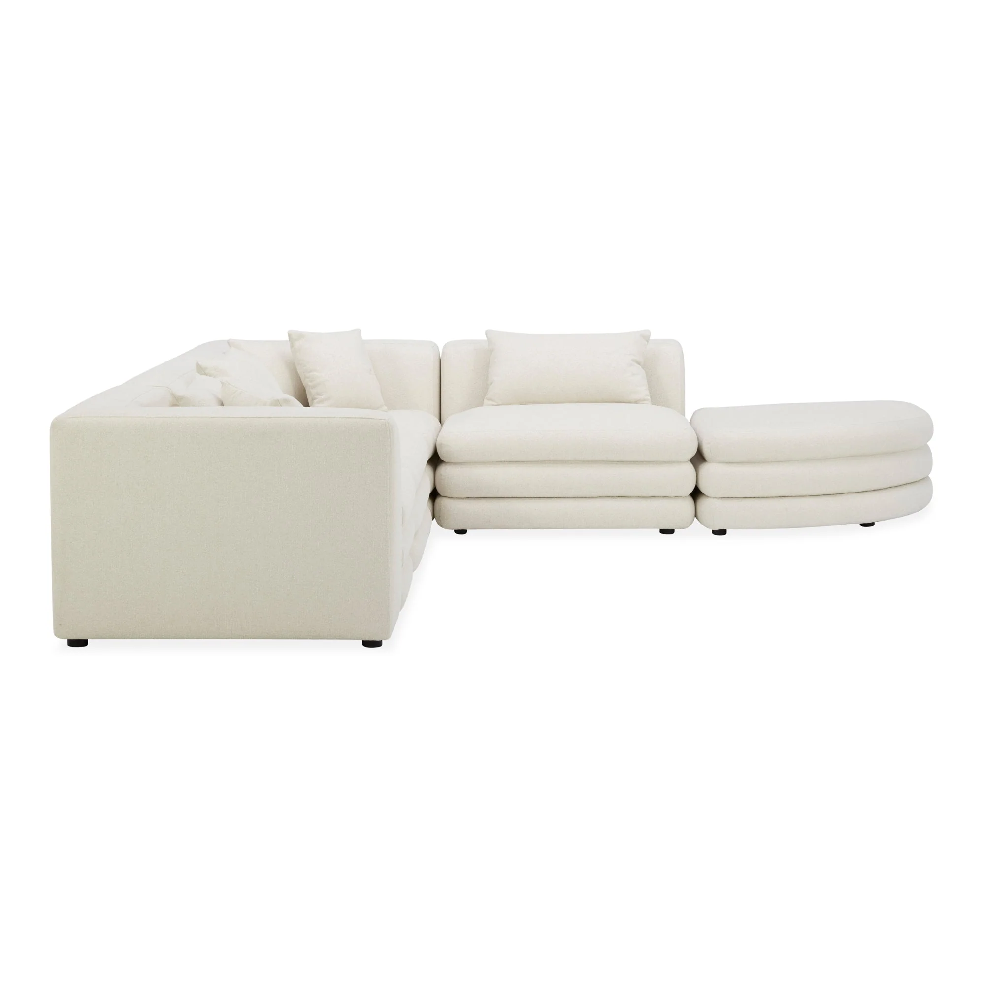 Moe's Home Collection Lowtide Alcove Warm White Modular Sectional - Image 6