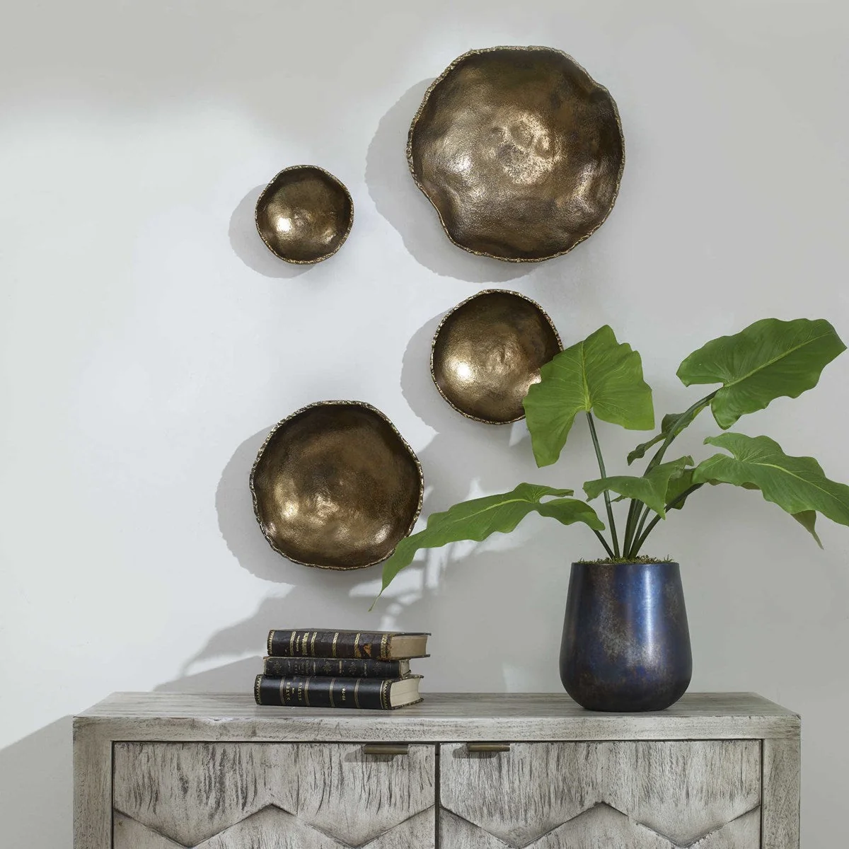 Uttermost Lucky Coins Set of 4 Brass Bowls Metal Wall Decor - Image 5