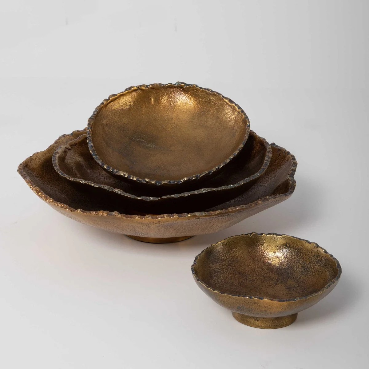 Uttermost Lucky Coins Set of 4 Brass Bowls Metal Wall Decor - Image 7