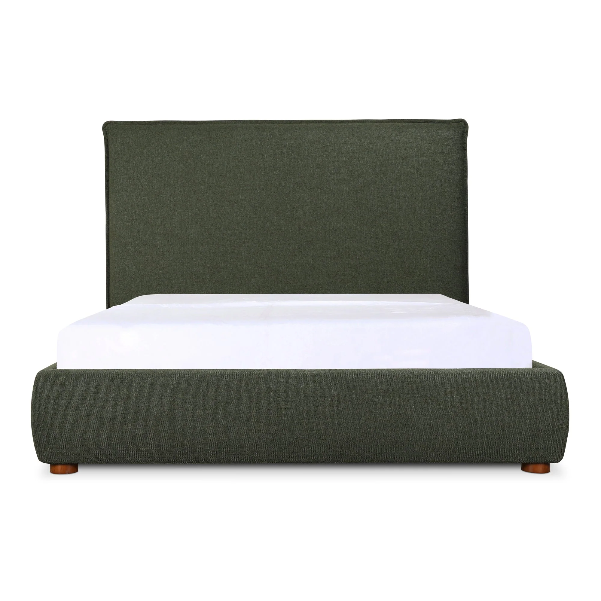 Moe's Home Collection Luzon Green Upholstered King Size Bed With Tall Headboard - Image 3