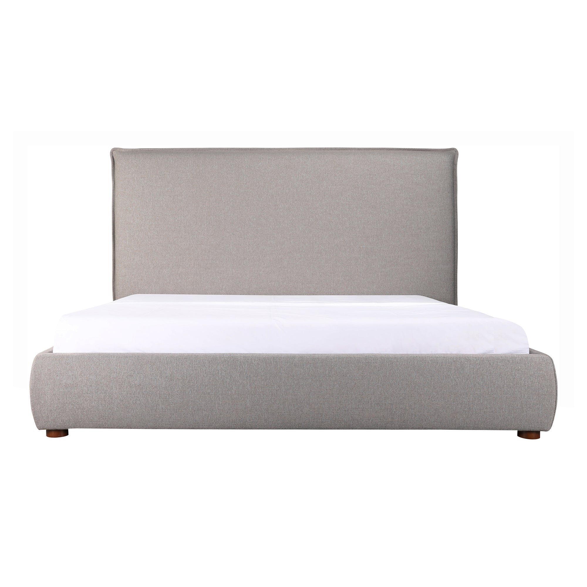 Moe's Home Collection Luzon Grey Upholstered Queen Size Bed With Tall Headboard - Image 8