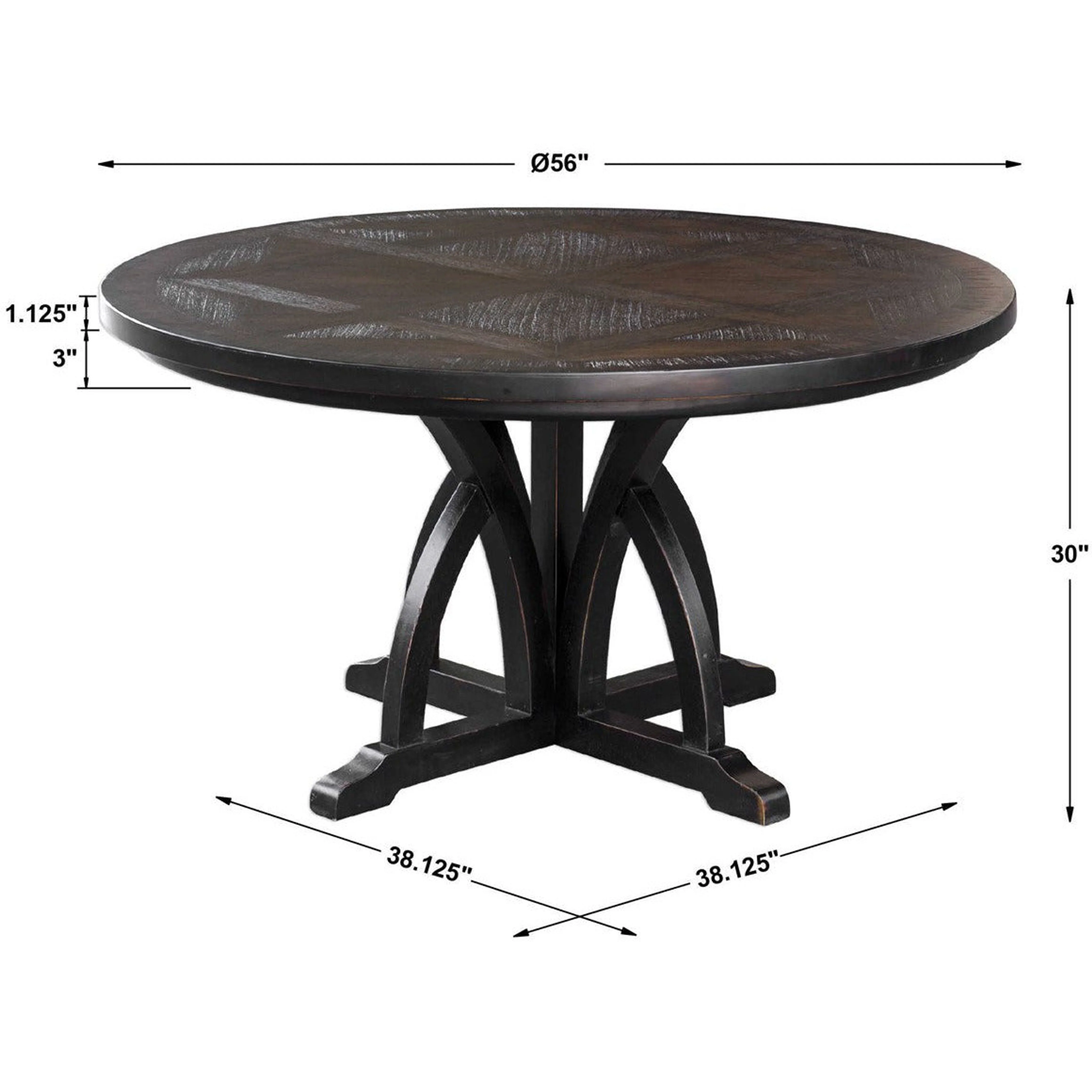 Uttermost Maiva Weathered Black Mango Wood Round Dining Table - Image 7