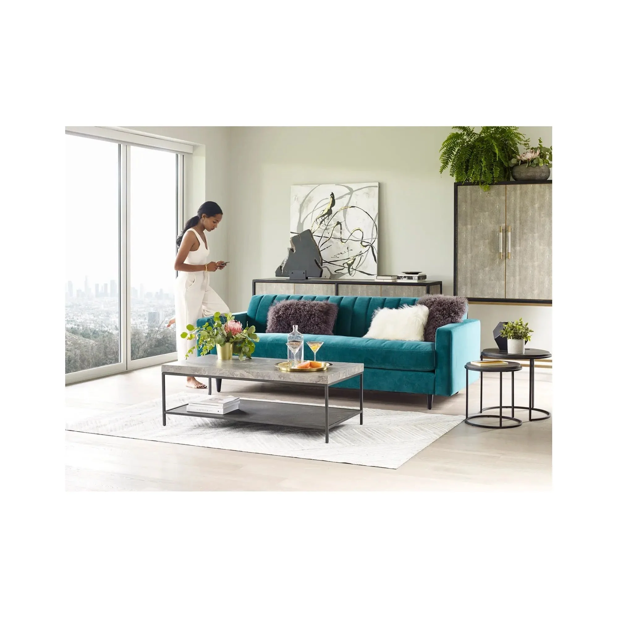 Moe’s Home Collection Mako Shagreen Bar Cabinet - Image 8