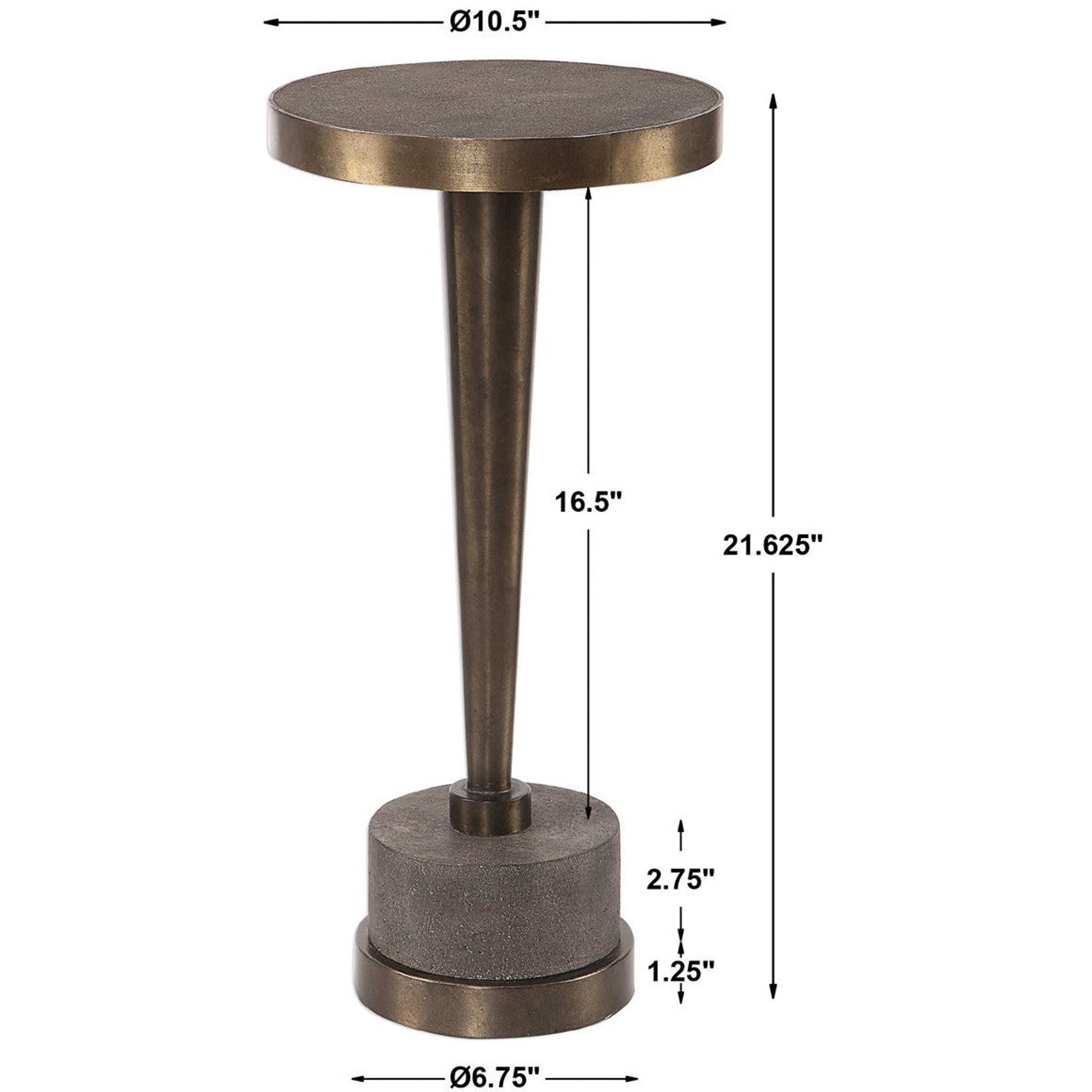 Uttermost Masika Natural Gray Concrete With Bronze Steel Drink Table - Image 7