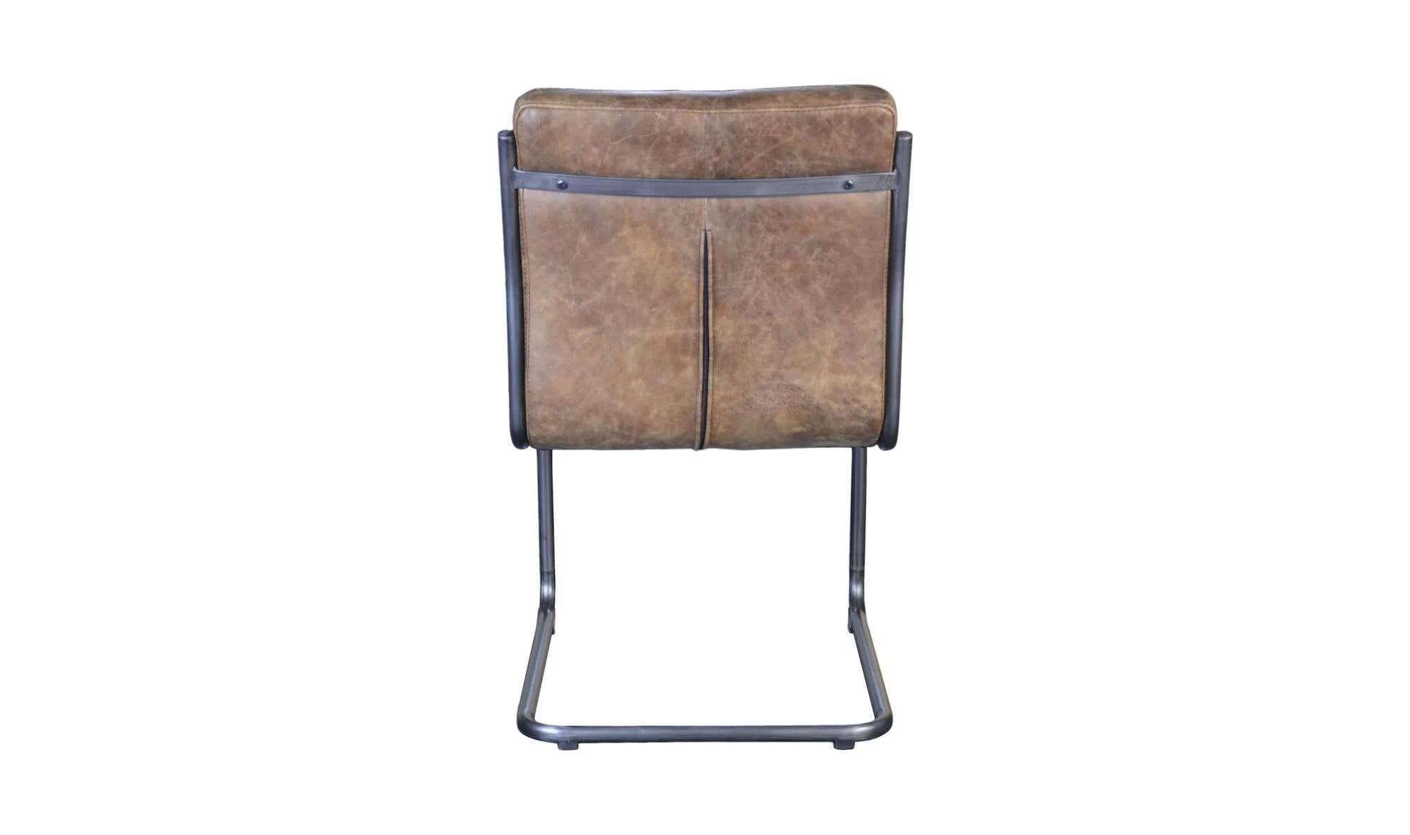 Moe's Home Ansel Dining Chair Grazed Brown Leather - Set Of Two - Image 4