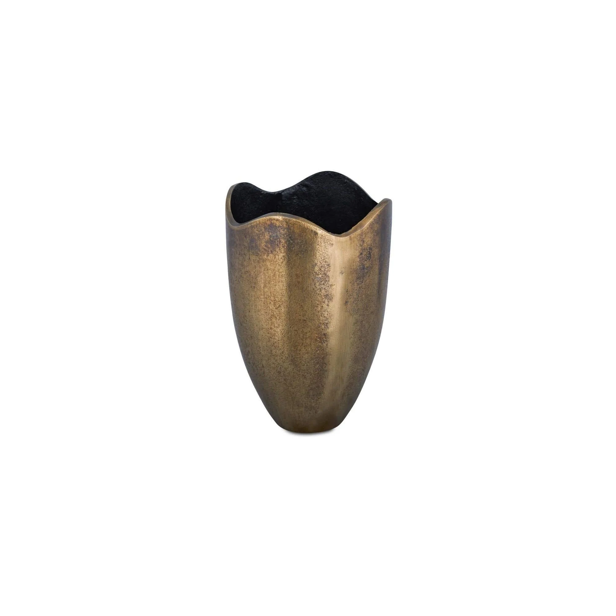 Moe's Home Athena Cast Aluminum Vase Antique Brass