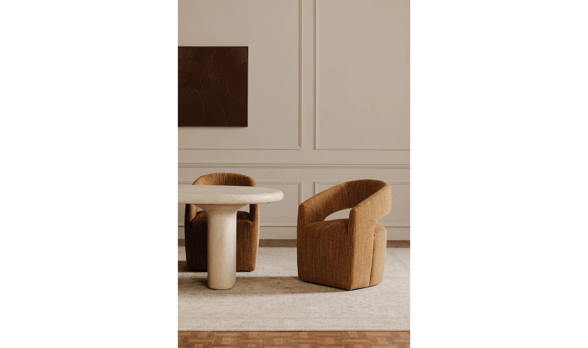 Moe's Home Barrow Rolling Dining Chair Amber Glow - Image 3