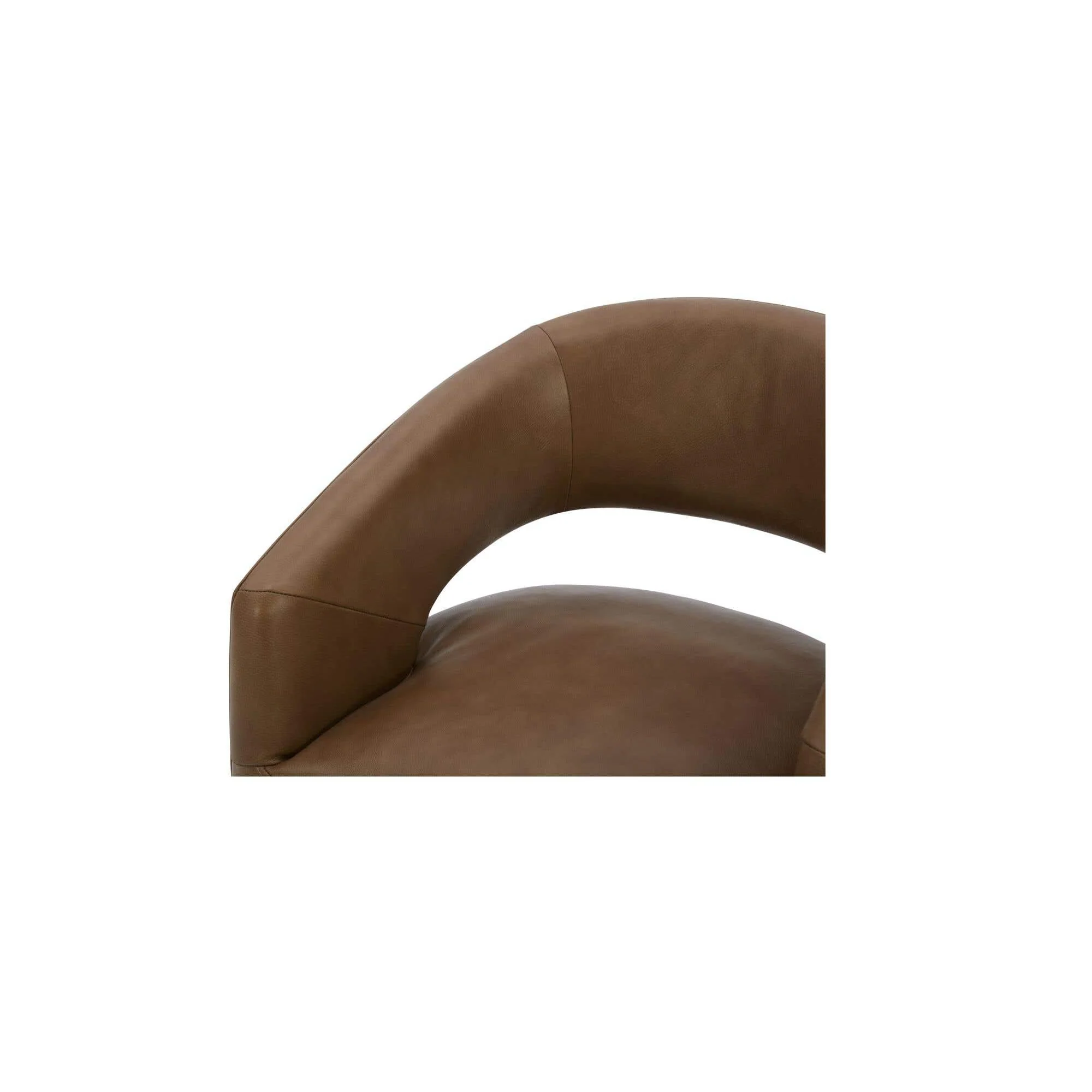 Moe's Home Barrow Rolling Dining Chair Tan Leather - Image 6
